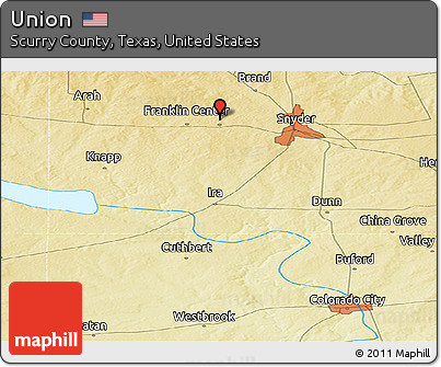 Physical Panoramic Map of Union