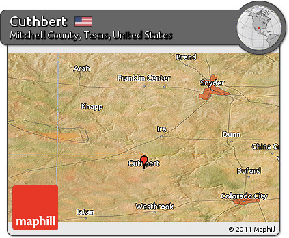 Satellite Panoramic Map of Cuthbert