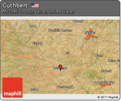 Satellite Panoramic Map of Cuthbert