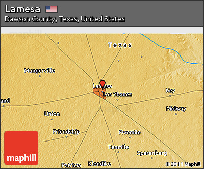 Physical 3D Map of Lamesa