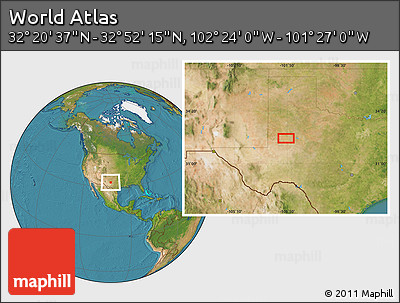 Satellite Location Map of the Area around 32° 36' 26" N, 101° 55' 30" W