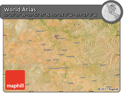 Satellite Map of the Area around 32° 36' 26" N, 101° 55' 30" W