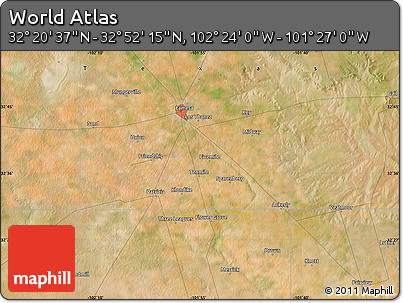 Satellite Map of the Area around 32° 36' 26" N, 101° 55' 30" W