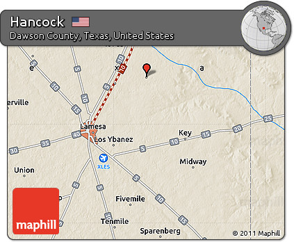 Shaded Relief Map of Hancock