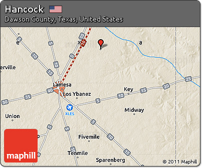 Shaded Relief Map of Hancock