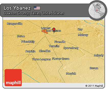 Physical Panoramic Map of Los Ybanez