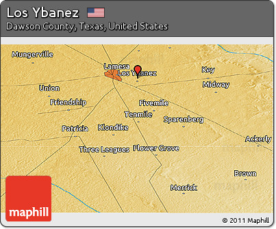 Physical Panoramic Map of Los Ybanez