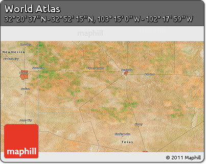 Satellite 3D Map of the Area around 32° 36' 26" N, 102° 46' 30" W