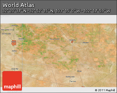 Satellite 3D Map of the Area around 32° 36' 26" N, 102° 46' 30" W