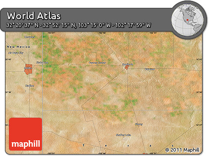 Satellite Map of the Area around 32° 36' 26" N, 102° 46' 30" W