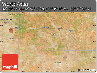 Satellite Map of the Area around 32° 36' 26" N, 102° 46' 30" W