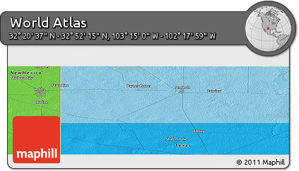 Political Panoramic Map of the Area around 32° 36' 26" N, 102° 46' 30" W