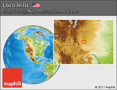 Physical Location Map of Loco Hills