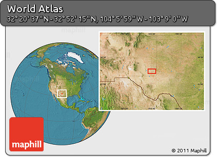 Satellite Location Map of the Area around 32° 36' 26" N, 103° 37' 30" W