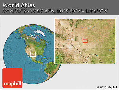 Satellite Location Map of the Area around 32° 36' 26" N, 103° 37' 30" W