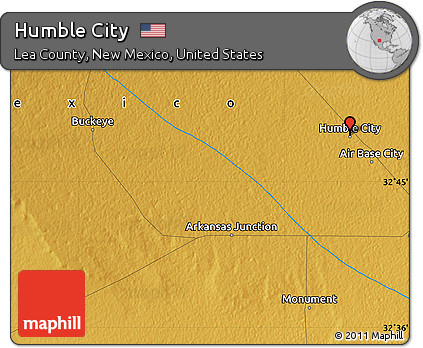 Physical Map of Humble City