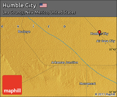 Physical Map of Humble City