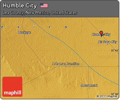 Physical Map of Humble City