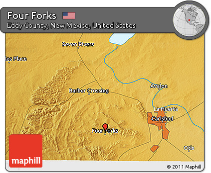 Physical 3D Map of Four Forks