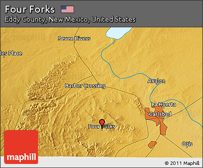 Physical 3D Map of Four Forks