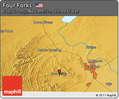 Physical 3D Map of Four Forks