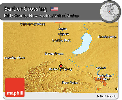 Physical Panoramic Map of Barber Crossing