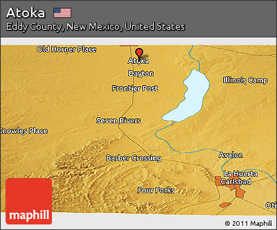 Physical Panoramic Map of Atoka
