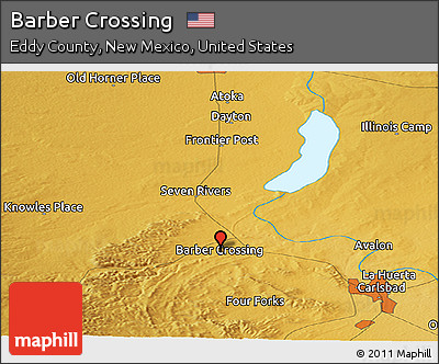 Physical Panoramic Map of Barber Crossing