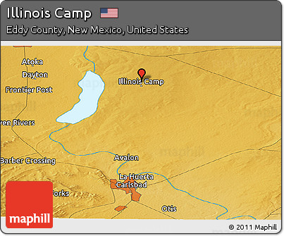 Physical Panoramic Map of Illinois Camp