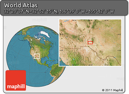 Satellite Location Map of the Area around 32° 36' 26" N, 106° 10' 30" W