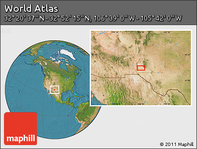 Satellite Location Map of the Area around 32° 36' 26" N, 106° 10' 30" W