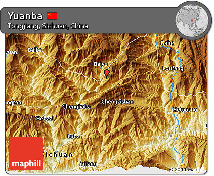Physical 3D Map of Yuanba
