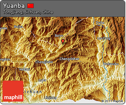 Physical 3D Map of Yuanba