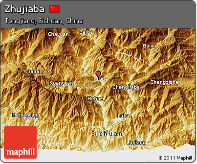 Physical 3D Map of Zhujiaba