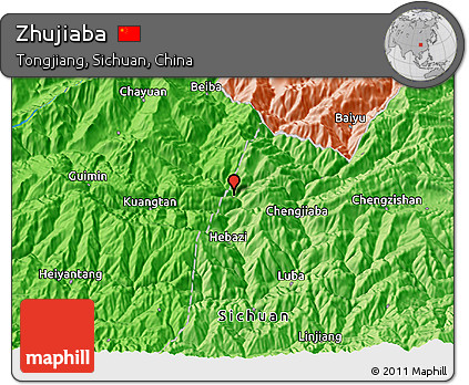 Political 3D Map of Zhujiaba