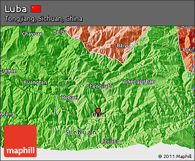 Political 3D Map of Luba
