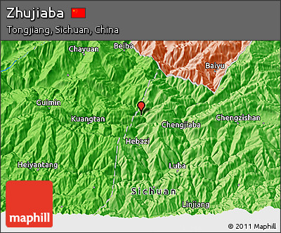 Political 3D Map of Zhujiaba