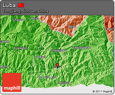 Political 3D Map of Luba