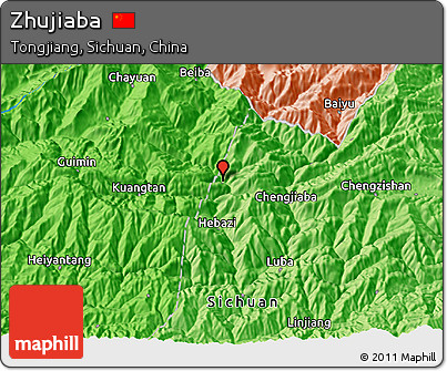 Political 3D Map of Zhujiaba