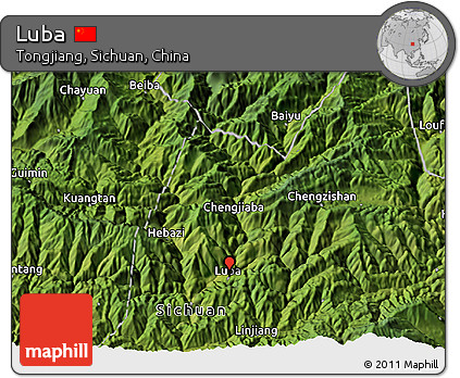 Satellite 3D Map of Luba