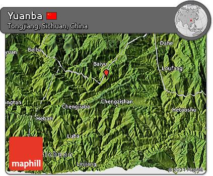 Satellite 3D Map of Yuanba