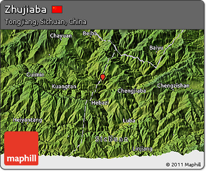 Satellite 3D Map of Zhujiaba