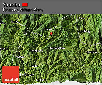 Satellite 3D Map of Yuanba