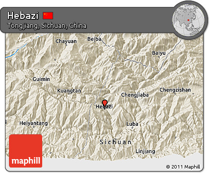 Shaded Relief 3D Map of Hebazi