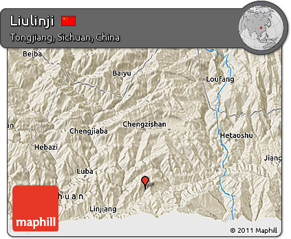 Shaded Relief 3D Map of Liulinji