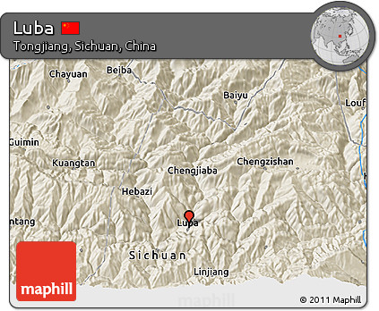 Shaded Relief 3D Map of Luba