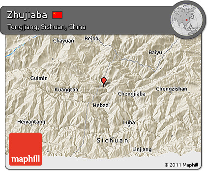 Shaded Relief 3D Map of Zhujiaba