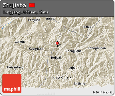 Shaded Relief 3D Map of Zhujiaba