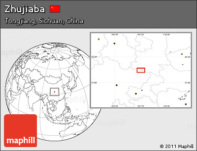 Blank Location Map of Zhujiaba