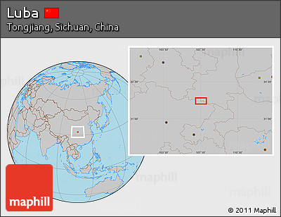 Gray Location Map of Luba